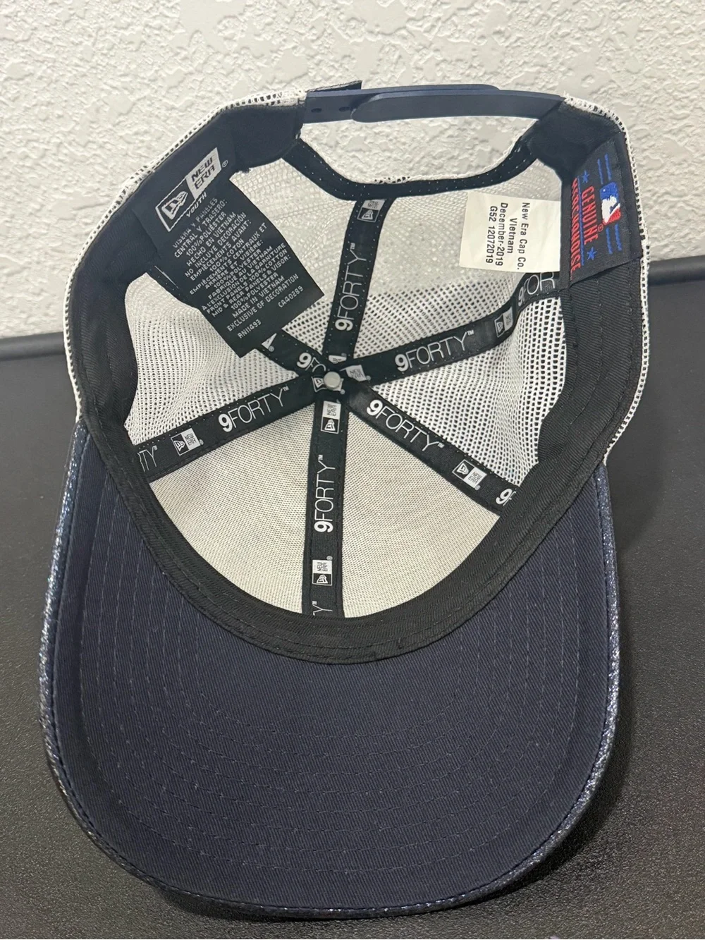 New Era Navy and White Kids Trucker Cap with Large Logo